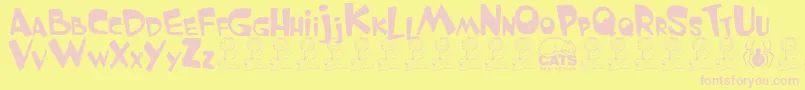 GarfieldTheCat Font – Pink Fonts on Yellow Background