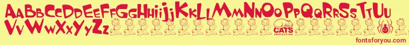GarfieldTheCat Font – Red Fonts on Yellow Background