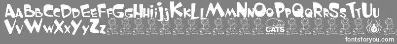 Weitere Informationen zur GarfieldTheCat-Schriftart GarfieldTheCat-Schriftart – Weiße Schriften auf grauem Hintergrund