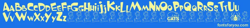 GarfieldTheCat Font – Yellow Fonts on Blue Background