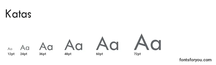 Größen der Schriftart Katas