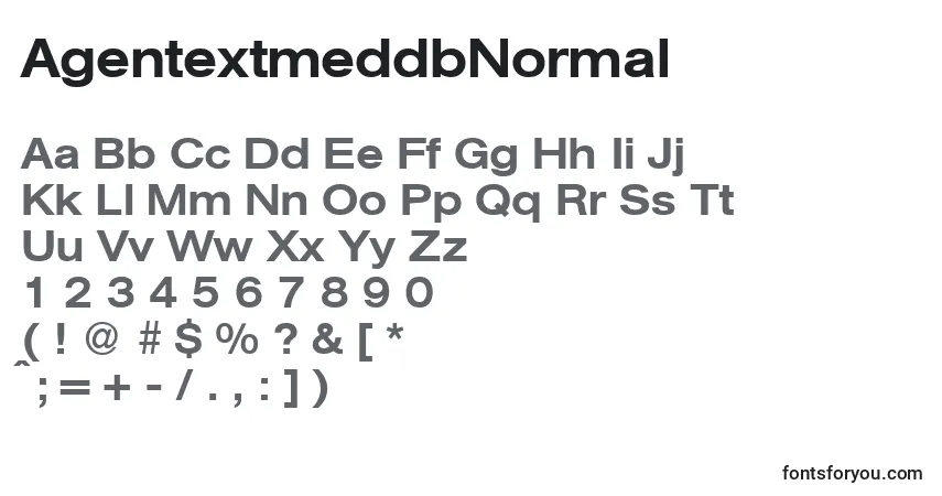 Czcionka AgentextmeddbNormal – alfabet, cyfry, specjalne znaki