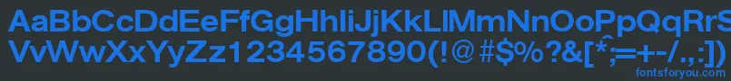 フォントAgentextmeddbNormal – 黒い背景に青い文字