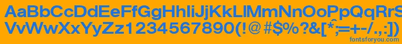 AgentextmeddbNormal Font – Blue Fonts on Orange Background