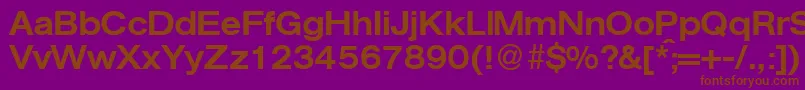 AgentextmeddbNormal-Schriftart – Braune Schriften auf violettem Hintergrund