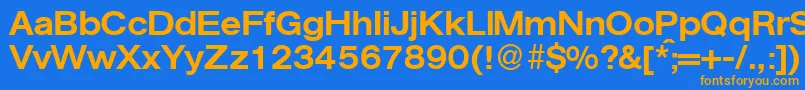 AgentextmeddbNormal Font – Orange Fonts on Blue Background