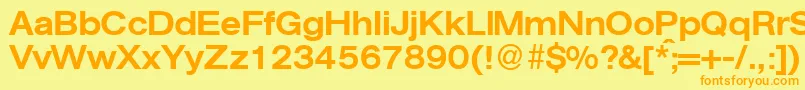 AgentextmeddbNormal Font – Orange Fonts on Yellow Background