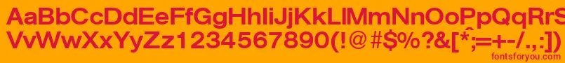 AgentextmeddbNormal-Schriftart – Rote Schriften auf orangefarbenem Hintergrund