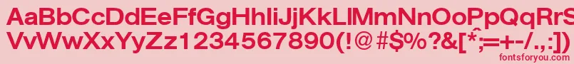 AgentextmeddbNormal Font – Red Fonts on Pink Background