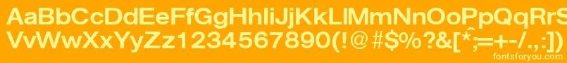 AgentextmeddbNormal Font – Yellow Fonts on Orange Background