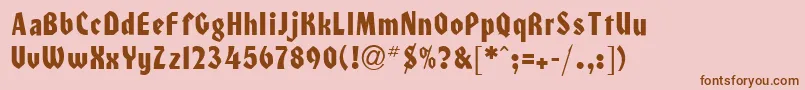 HonchoRegular-Schriftart – Braune Schriften auf rosa Hintergrund