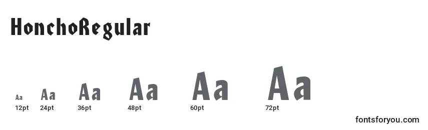 HonchoRegular Font Sizes