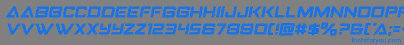 Strikefightersemital-Schriftart – Blaue Schriften auf grauem Hintergrund