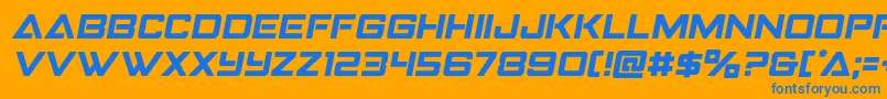 Strikefightersemital Font – Blue Fonts on Orange Background