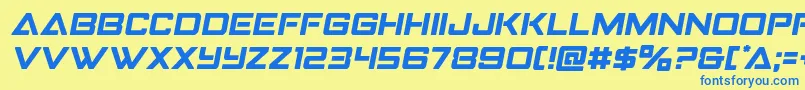 Strikefightersemital Font – Blue Fonts on Yellow Background