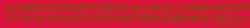 フォントStrikefightersemital – 赤い背景に茶色の文字