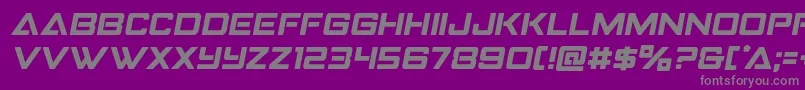 フォントStrikefightersemital – 紫の背景に灰色の文字