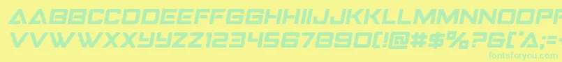 Strikefightersemital Font – Green Fonts on Yellow Background