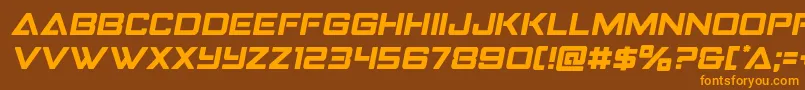 Strikefightersemital Font – Orange Fonts on Brown Background