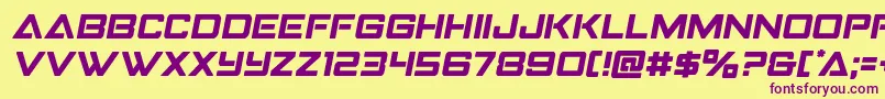 Strikefightersemital Font – Purple Fonts on Yellow Background