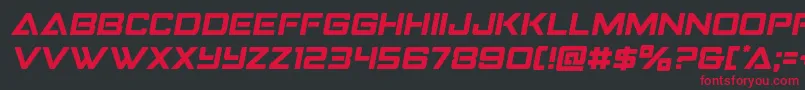 Шрифт Strikefightersemital – красные шрифты на чёрном фоне