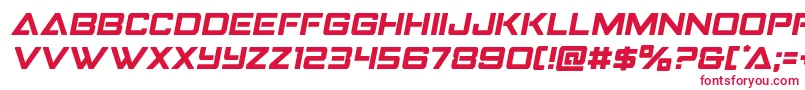 フォントStrikefightersemital – 白い背景に赤い文字