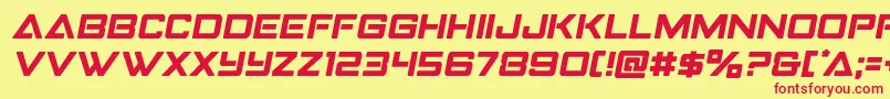 フォントStrikefightersemital – 赤い文字の黄色い背景