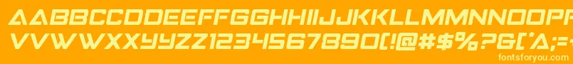 Strikefightersemital Font – Yellow Fonts on Orange Background