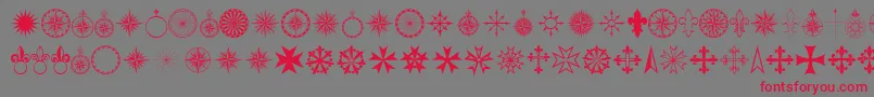 PrCompassRoseNormal Font – Red Fonts on Gray Background