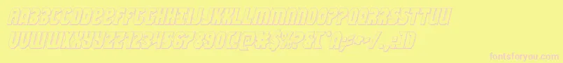 Warnation3Dital Font – Pink Fonts on Yellow Background