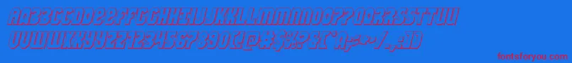 Warnation3Dital Font – Red Fonts on Blue Background
