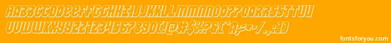 Warnation3Dital Font – White Fonts on Orange Background