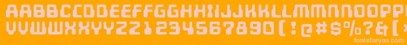 Unicephalon Font – Pink Fonts on Orange Background