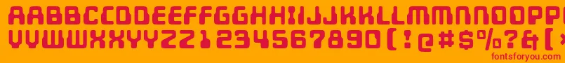 Unicephalon Font – Red Fonts on Orange Background