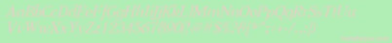 AabcedItalic Font – Pink Fonts on Green Background