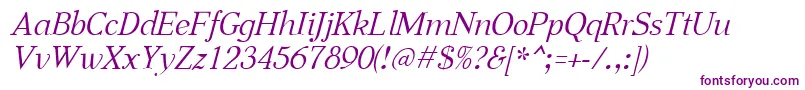 AabcedItalic Font – Purple Fonts on White Background