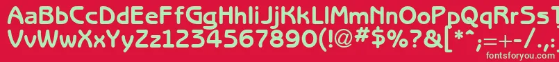 フォントBertholdRegular – 赤い背景に緑の文字
