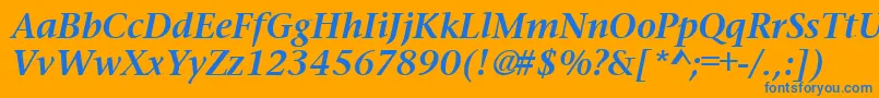 PrudentialBoldItalic Font – Blue Fonts on Orange Background