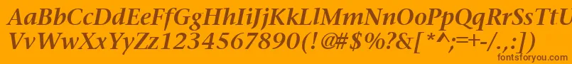 PrudentialBoldItalic Font – Brown Fonts on Orange Background