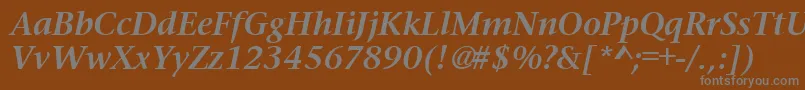 PrudentialBoldItalic Font – Gray Fonts on Brown Background
