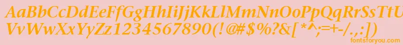 PrudentialBoldItalic Font – Orange Fonts on Pink Background