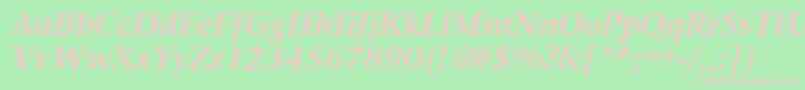 Шрифт PrudentialBoldItalic – розовые шрифты на зелёном фоне
