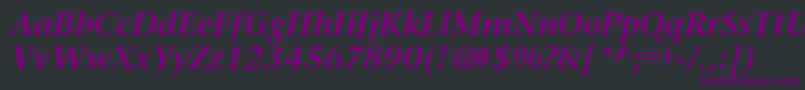 PrudentialBoldItalic Font – Purple Fonts on Black Background