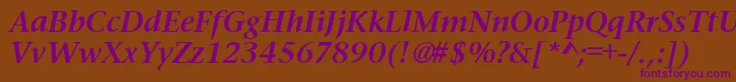 PrudentialBoldItalic Font – Purple Fonts on Brown Background