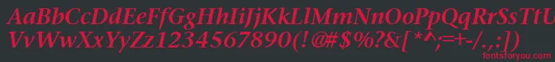 PrudentialBoldItalic Font – Red Fonts on Black Background