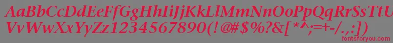 PrudentialBoldItalic Font – Red Fonts on Gray Background