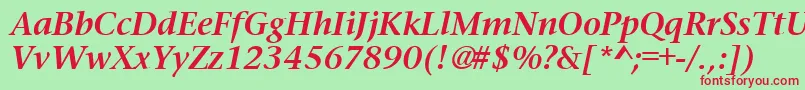 PrudentialBoldItalic Font – Red Fonts on Green Background