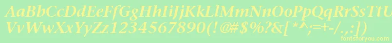 PrudentialBoldItalic Font – Yellow Fonts on Green Background