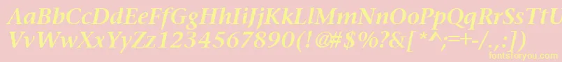 PrudentialBoldItalic Font – Yellow Fonts on Pink Background