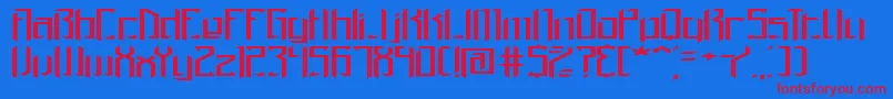 BrigadoomWideBrk Font – Red Fonts on Blue Background